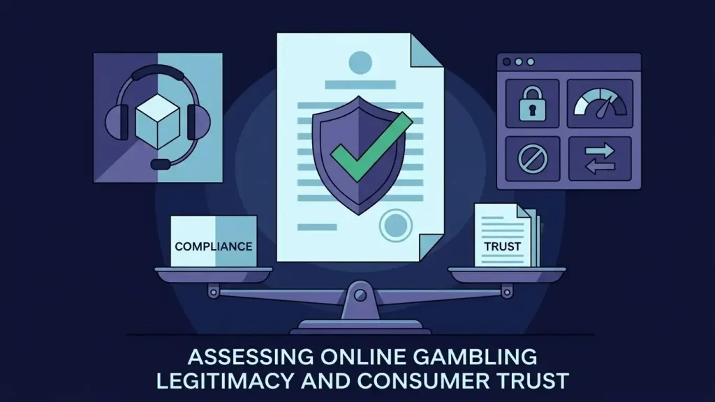 Editorial illustration representing gambling regulation, licensing and consumer checks