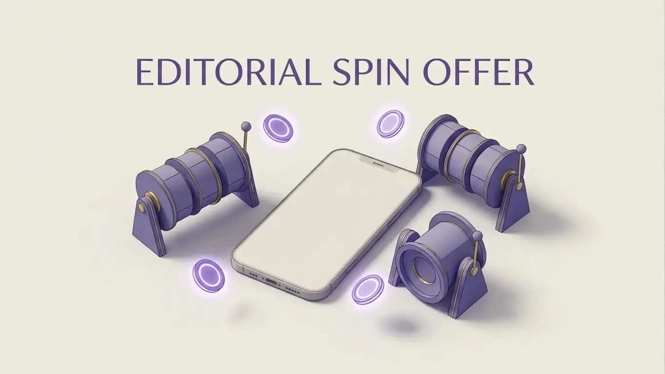Concept illustration of a UK free-spins casino promotion