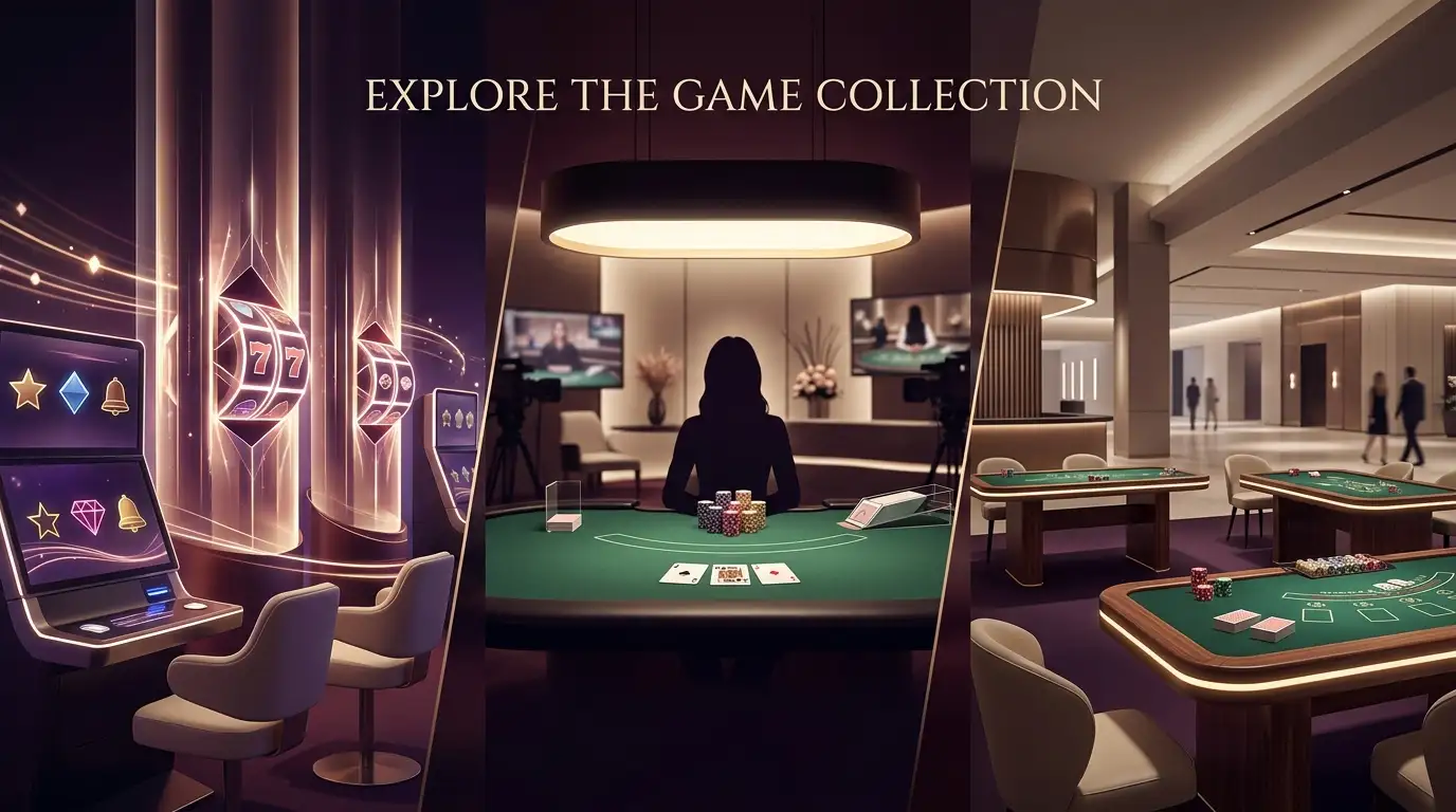 Editorial casino game library with slots, tables and live dealer themes