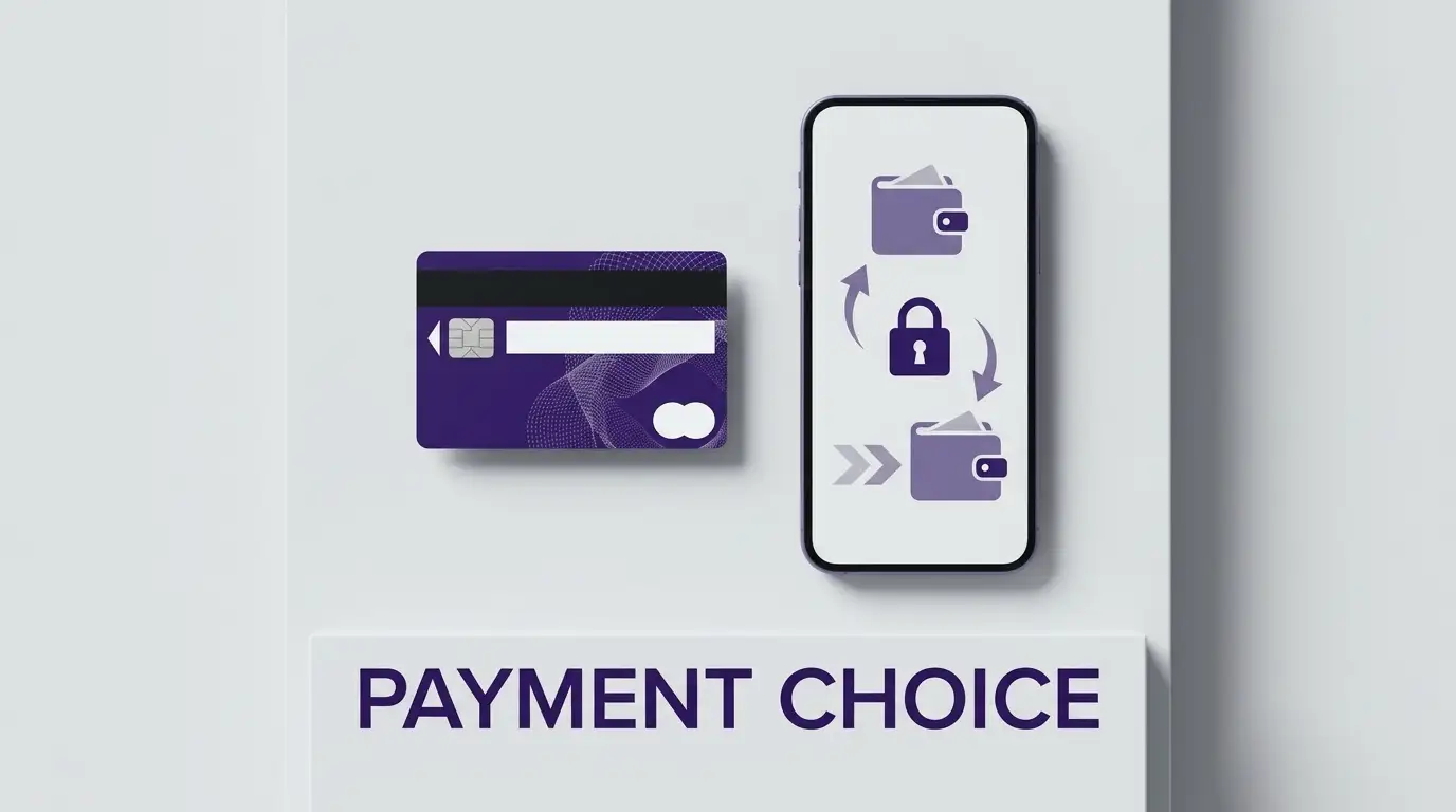 Concept illustration of GBP casino payments and digital wallets